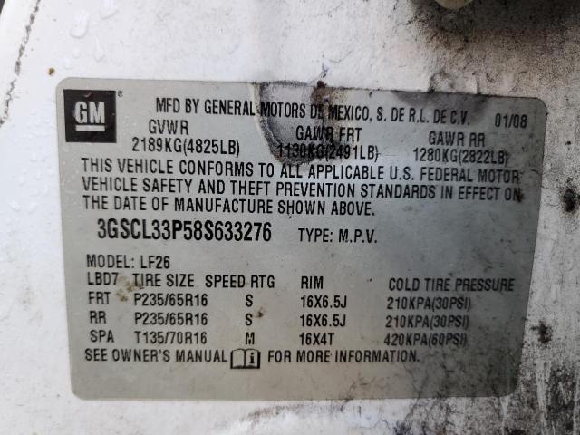 Photo 14 from auction – 2008 SATURN VUE XE with VIN 3GSCL33P58S633276