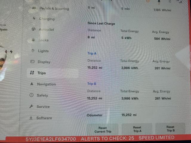 Photo 9 from auction – 2020 TESLA MODEL 3 with VIN 5YJ3E1EA2LF634700