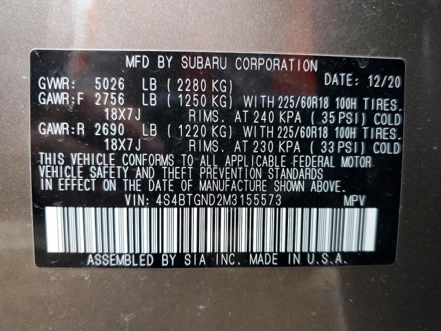 Photo 10 from auction – 2021 SUBARU OUTBACK LI with VIN 4S4BTGND2M3155573