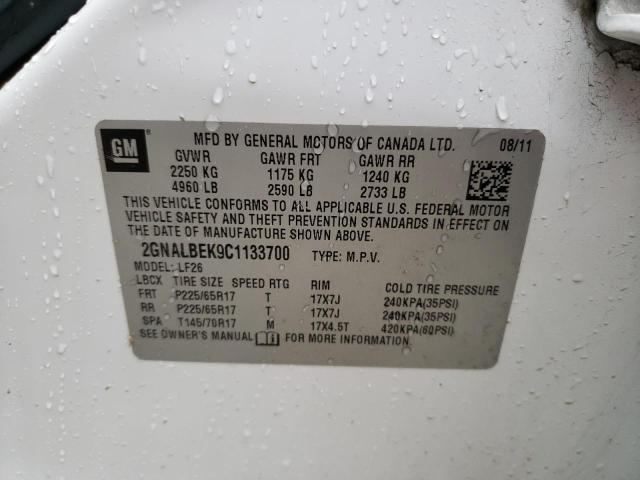 Photo 14 from auction – 2012 CHEVROLET EQUINOX LS with VIN 2GNALBEK9C1133700