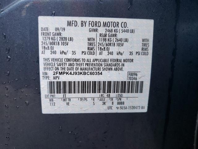 Foto 14 de la subasta – 2019 FORD EDGE SEL con VIN 2FMPK4J93KBC60354