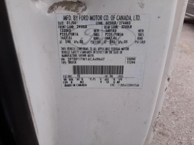 Photo 10 from auction – 2004 FORD F-150 HERI with VIN 2FTRF17W14CA49647