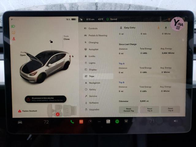 Photo 9 from auction – 2022 TESLA MODEL Y with VIN 7SAYGAEE8NF524081