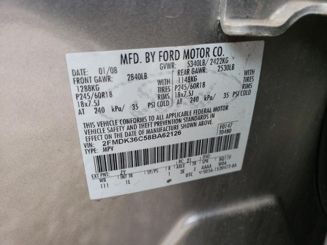 Photo 14 from auction – 2008 FORD EDGE SE with VIN 2FMDK36C58BA62126