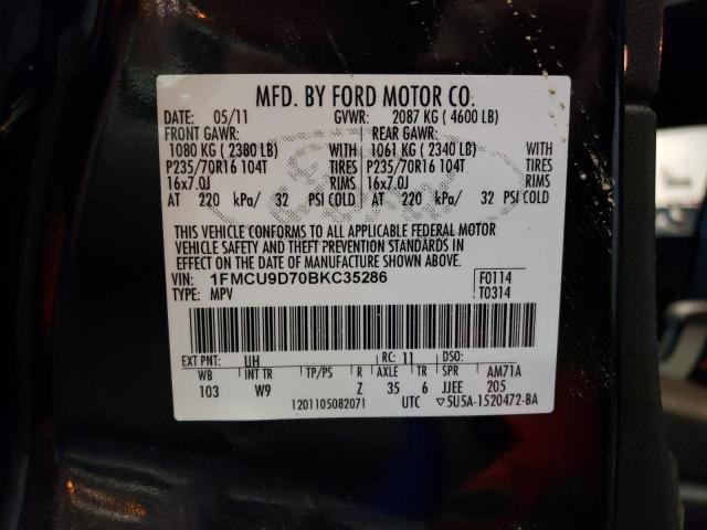 Photo 14 from auction – 2011 FORD ESCAPE XLT with VIN 1FMCU9D70BKC35286