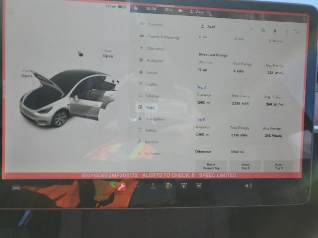 Photo 9 from auction – 2021 TESLA MODEL Y with VIN 5YJYGDEE2MF208172