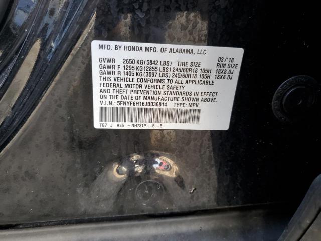 Photo 14 from auction – 2018 HONDA PILOT LX with VIN 5FNYF6H16JB036814