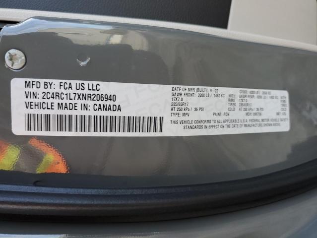 Photo 14 from auction – 2022 CHRYSLER PACIFICA H with VIN 2C4RC1L7XNR206940
