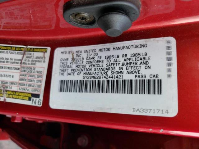 Photo 14 from auction – 2004 PONTIAC VIBE with VIN 5Y2SM62874Z441421