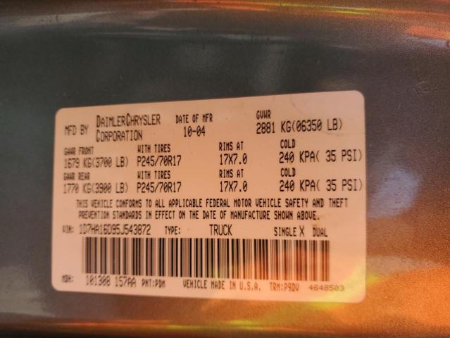 Photo 10 from auction – 2005 DODGE RAM 1500 S with VIN 1D7HA16D95J543872