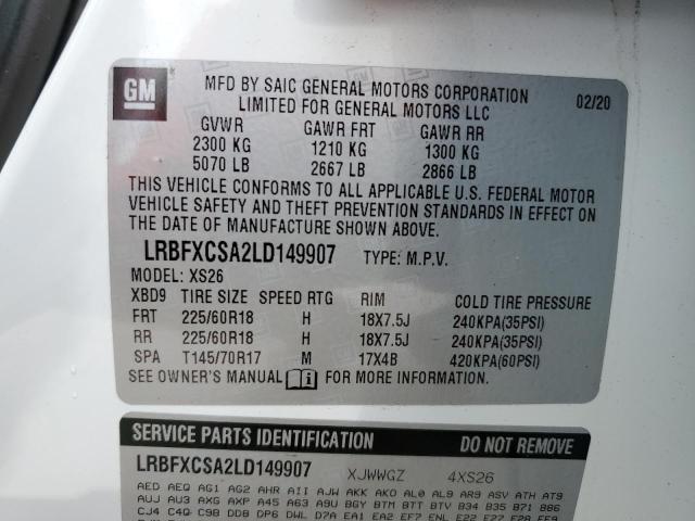 Photo 14 from auction – 2020 BUICK ENVISION with VIN LRBFXCSA2LD149907