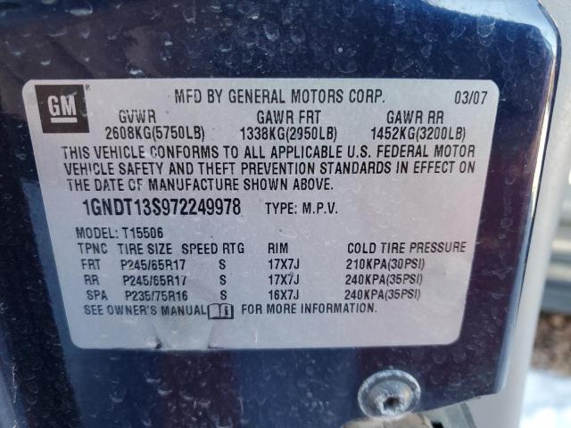 Photo 14 from auction – 2007 CHEVROLET TRAILBLAZE with VIN 1GNDT13S972249978