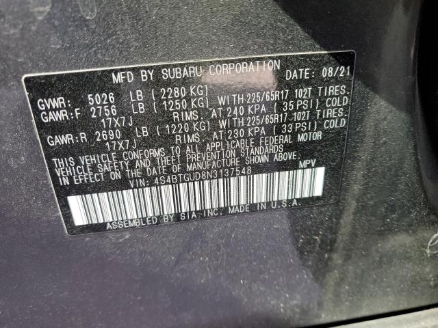 Photo 14 from auction – 2022 SUBARU OUTBACK WI with VIN 4S4BTGUD8N3137548