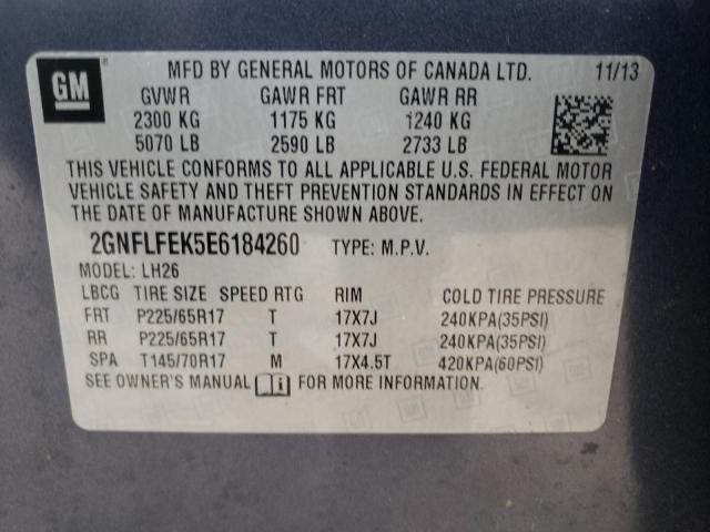 Photo 14 from auction – 2014 CHEVROLET EQUINOX LT with VIN 2GNFLFEK5E6184260