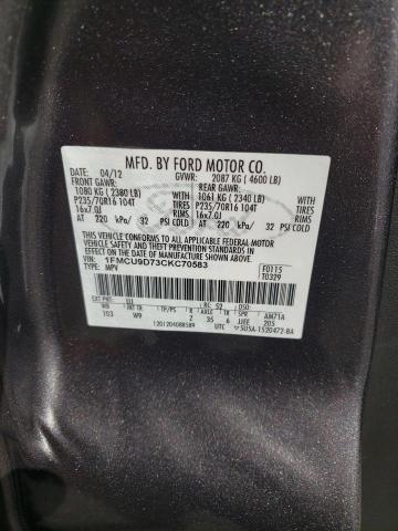 Photo 14 from auction – 2012 FORD ESCAPE XLT with VIN 1FMCU9D73CKC70583