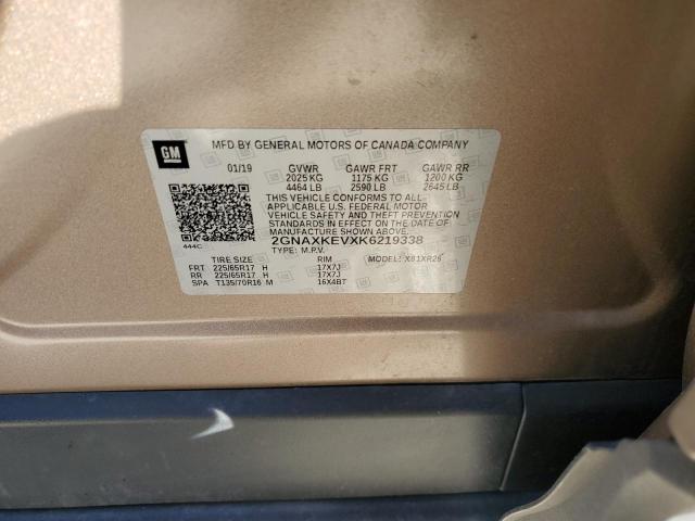 Photo 14 from auction – 2019 CHEVROLET EQUINOX LT with VIN 2GNAXKEVXK6219338