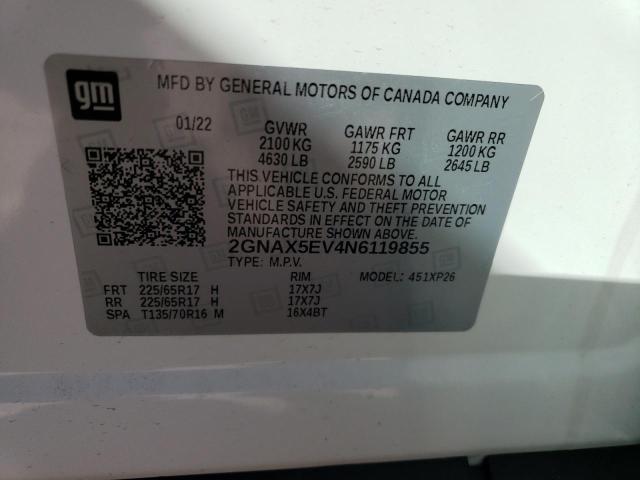 Photo 14 from auction – 2022 CHEVROLET EQUINOX LS with VIN 2GNAX5EV4N6119855