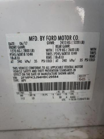 Photo 14 from auction – 2017 FORD EDGE SEL with VIN 2FMPK3J94HBC29584