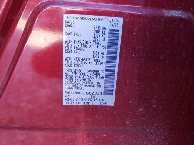 Photo 14 from auction – 2016 NISSAN PATHFINDER with VIN 5N1AR2MN7GC662321