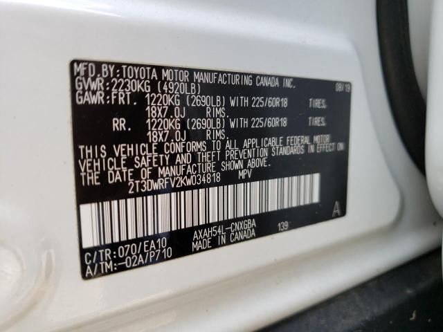 Photo 14 from auction – 2019 TOYOTA RAV4 LIMIT with VIN 2T3DWRFV2KW034818