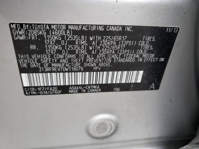 Photo 14 from auction – 2013 TOYOTA RAV4 XLE with VIN 2T3RFREV7DW118076