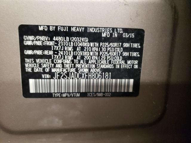 Photo 14 from auction – 2015 SUBARU FORESTER 2 with VIN JF2SJADCXFH806181