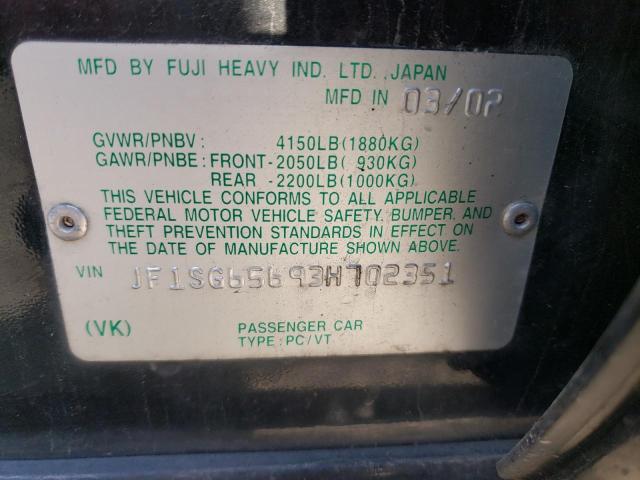 Photo 14 from auction – 2003 SUBARU FORESTER 2 with VIN JF1SG65693H702351