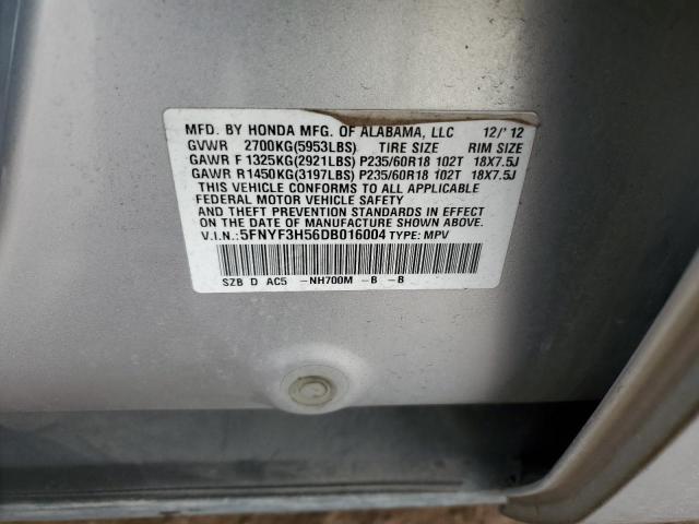 Photo 14 from auction – 2013 HONDA PILOT EXL with VIN 5FNYF3H56DB016004