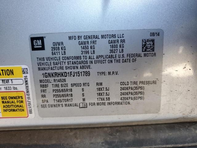 Photo 14 from auction – 2015 CHEVROLET TRAVERSE L with VIN 1GNKRHKD1FJ151789