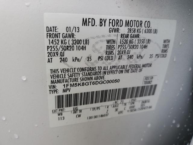 Photo 14 from auction – 2013 FORD EXPLORER S with VIN 1FM5K8GT6DGC00050