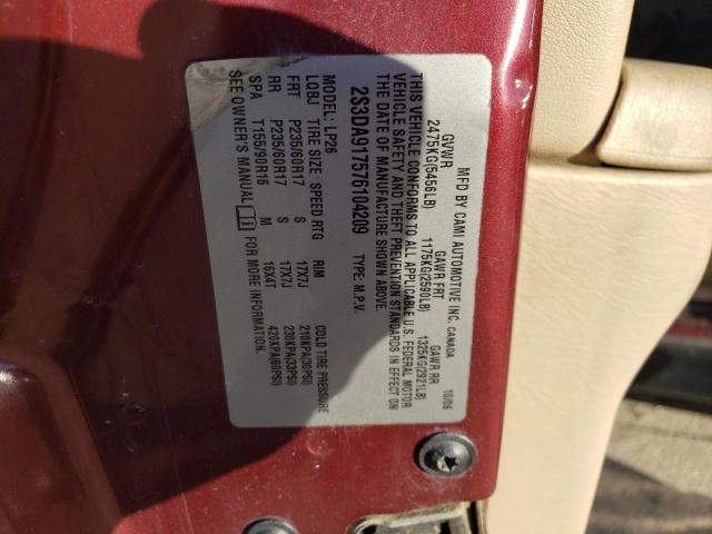Photo 14 from auction – 2007 SUZUKI XL7 LIMITE with VIN 2S3DA917576104209