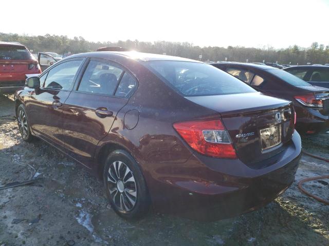 Photo 2 from auction – 2012 HONDA CIVIC LX with VIN 19XFB2F54CE099453