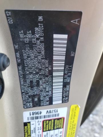 Photo 14 from auction – 2012 TOYOTA SIENNA LE with VIN 5TDKK3DC7CS230970