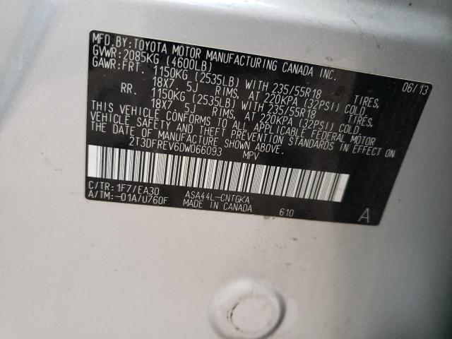 Photo 14 from auction – 2013 TOYOTA RAV4 LIMIT with VIN 2T3DFREV6DW066093