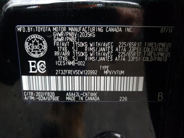 Photo 14 from auction – 2014 TOYOTA RAV4 LE with VIN 2T3ZFREV5EW120992