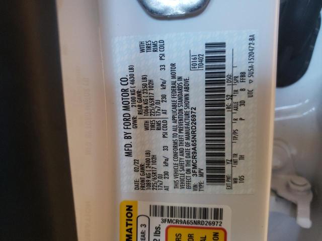 Photo 14 from auction – 2022 FORD BRONCO SPO with VIN 3FMCR9A65NRD26972