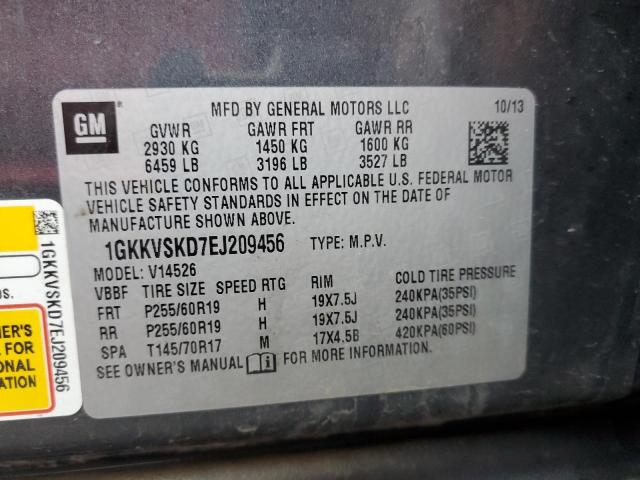 Photo 14 from auction – 2014 GMC ACADIA SLT with VIN 1GKKVSKD7EJ209456
