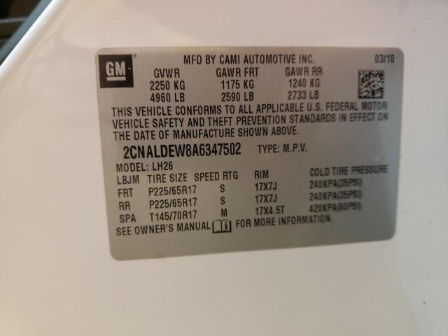 Photo 14 from auction – 2010 CHEVROLET EQUINOX LT with VIN 2CNALDEW8A6347502