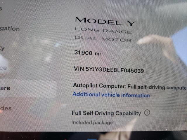 Photo 9 from auction – 2020 TESLA MODEL Y with VIN 5YJYGDEE8LF045039