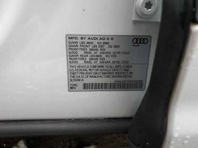 Photo 14 from auction – 2017 AUDI Q7 PREMIUM with VIN WA1LAAF7XHD033591