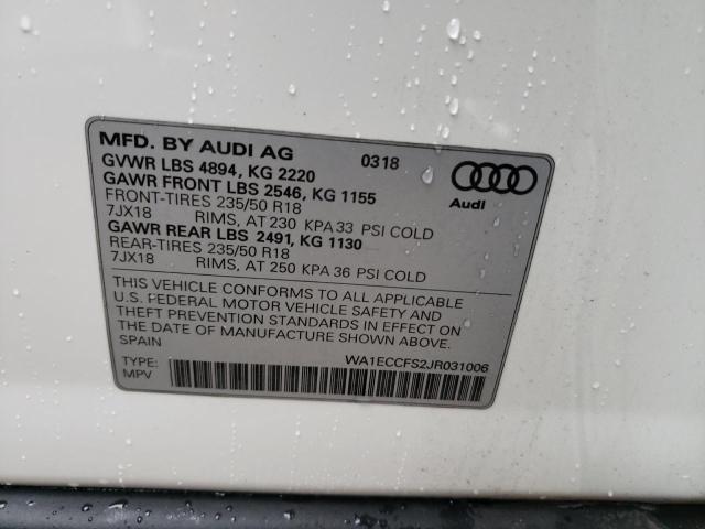 Photo 14 from auction – 2018 AUDI Q3 PREMIUM with VIN WA1ECCFS2JR031006