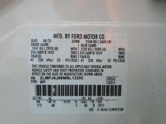 Photo 14 from auction – 2021 LINCOLN NAUTILUS with VIN 2LMPJ6J98MBL13295