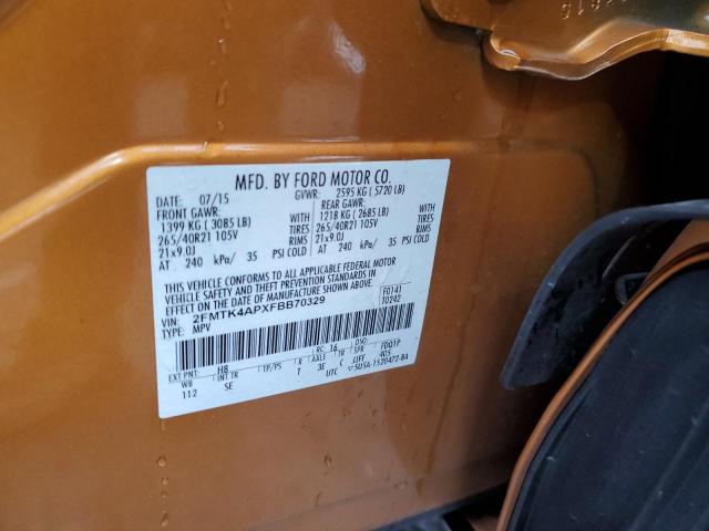 Photo 14 from auction – 2015 FORD EDGE SPORT with VIN 2FMTK4APXFBB70329