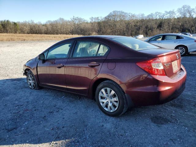 Photo 2 from auction – 2012 HONDA CIVIC LX with VIN 19XFB2F57CE095025