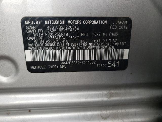 Photo 14 from auction – 2019 MITSUBISHI OUTLANDER with VIN JA4AD3A39KZ041562