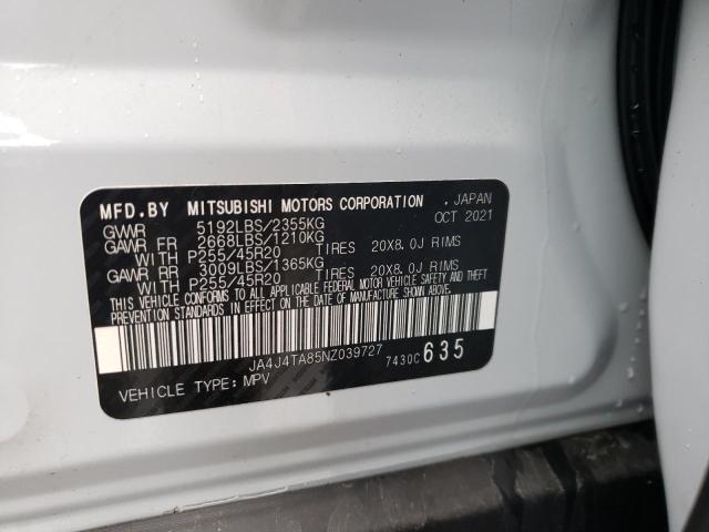 Photo 14 from auction – 2022 MITSUBISHI OUTLANDER with VIN JA4J4TA85NZ039727