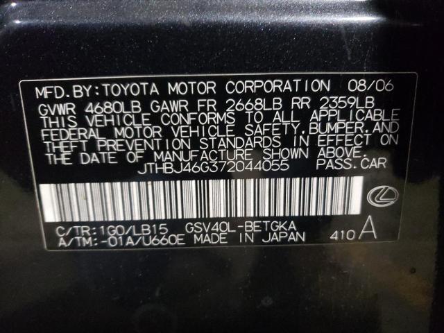 Photo 14 from auction – 2007 LEXUS ES 350 with VIN JTHBJ46G372044055