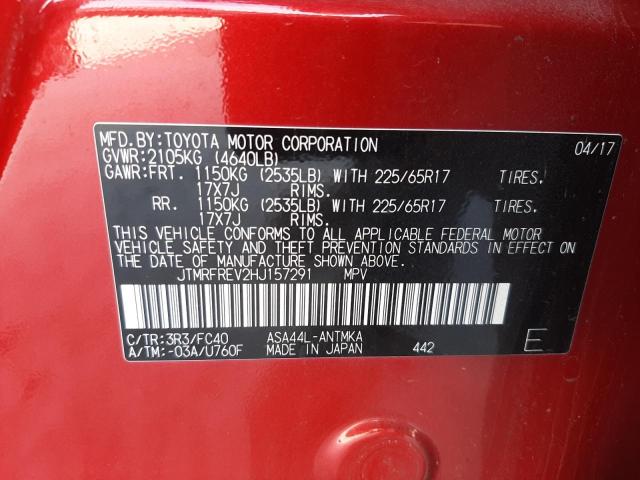 Photo 14 from auction – 2017 TOYOTA RAV4 XLE with VIN JTMRFREV2HJ157291
