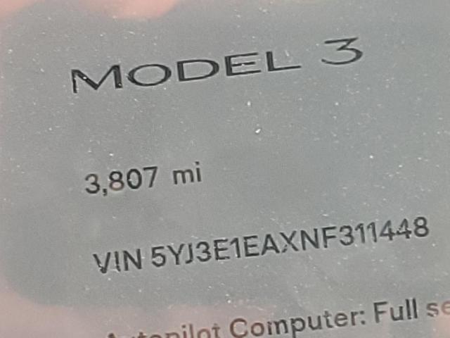 Photo 9 from auction – 2022 TESLA MODEL 3 with VIN 5YJ3E1EAXNF311448