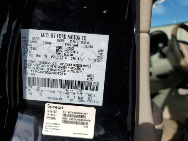 Photo 14 from auction – 2009 FORD ESCAPE XLT with VIN 1FMCU03G29KB70710